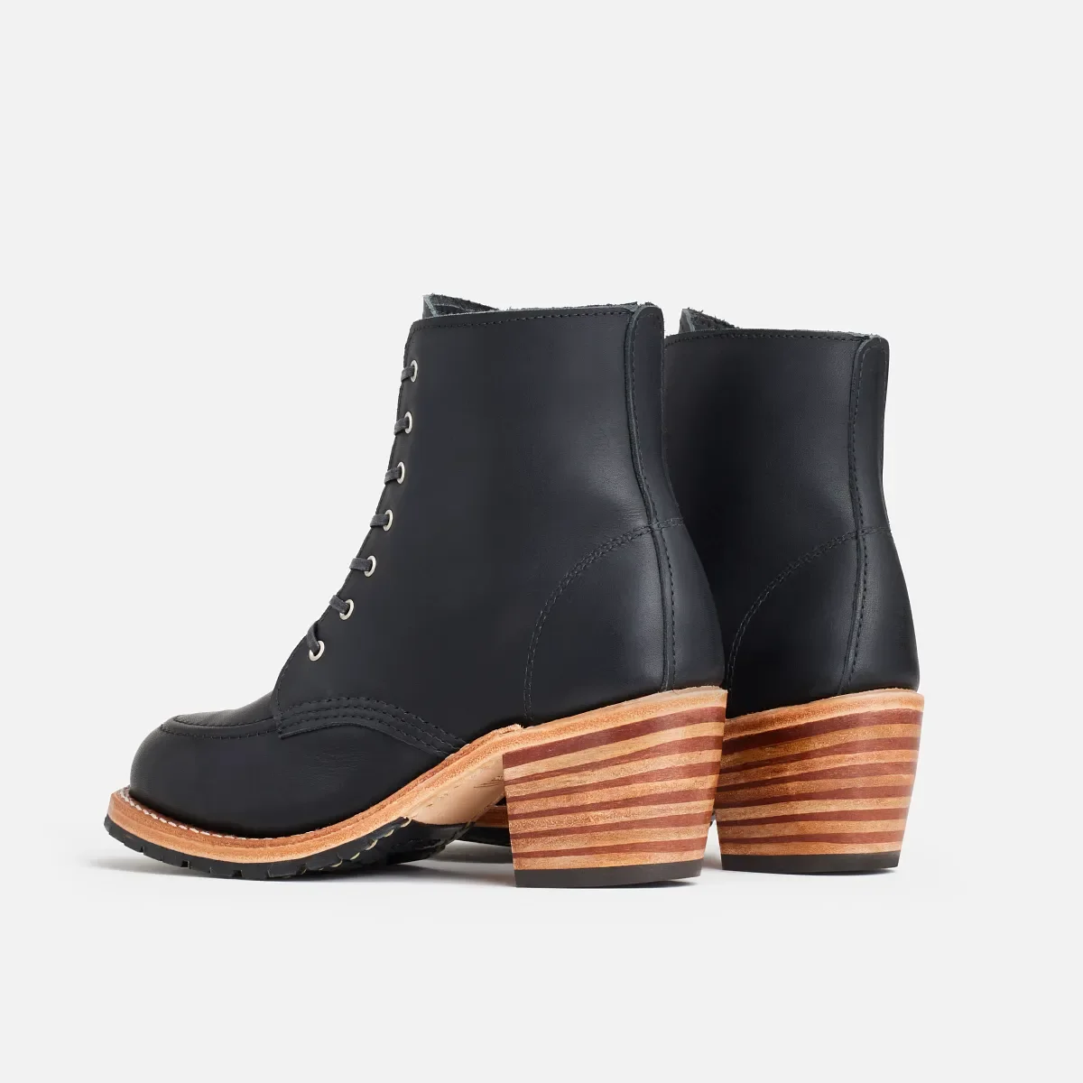 Clara Women's Heeled Boot in Black Boundary Leather