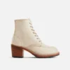 Clara Women's Heeled Boot in White Sand Mohave Leather