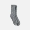Cotton Blend Ragg Crew Unisex Cotton Blend Ragg Crew Boot Socks in Over Dyed Black/Gray Cotton Blend