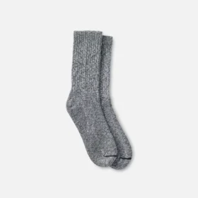 Cotton Blend Ragg Crew Unisex Cotton Blend Ragg Crew Boot Socks in Over Dyed Black/Gray Cotton Blend