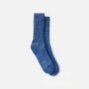 Cotton Blend Ragg Crew Unisex Cotton Blend Ragg Crew Boot Socks in Over Dyed Navy/Blue Cotton Blend