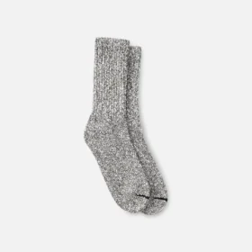Cotton Blend Ragg Crew Unisex Cotton Blend Ragg Crew Socks in Black/White Cotton Blend