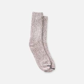 Cotton Blend Ragg Crew Unisex Cotton Blend Ragg Crew Socks in Hot Burgundy/Navy/White Cotton Blend