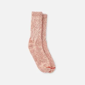 Cotton Blend Ragg Crew Unisex Cotton Blend Ragg Crew Socks in Rust/White Cotton Blend
