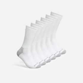 Everyday Work Medium Weight Crew - 6 Pack Unisex Cotton Blend Crew Sock in White
