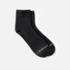 Everyday Work Medium Weight Quarter Crew Unisex Cotton Blend Quarter Crew Sock in Black