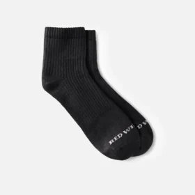 Everyday Work Medium Weight Quarter Crew Unisex Cotton Blend Quarter Crew Sock in Black