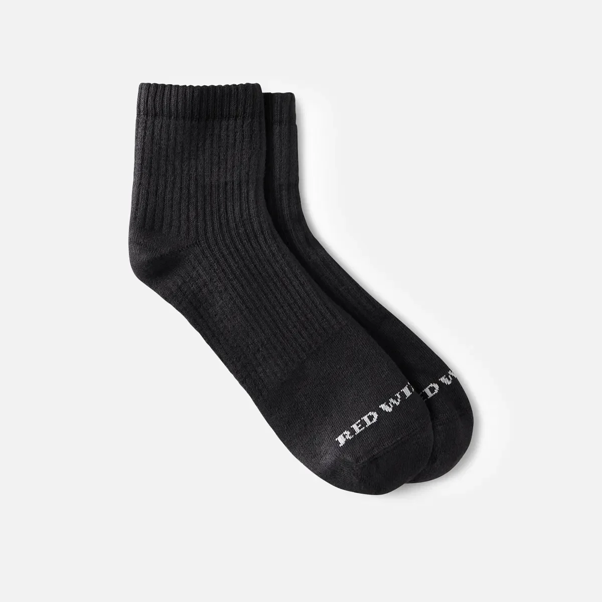 Everyday Work Medium Weight Quarter Crew Unisex Cotton Blend Quarter Crew Sock in Black