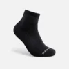 Everyday Work Medium Weight Quarter Crew Unisex Cotton Blend Quarter Crew Sock in Black