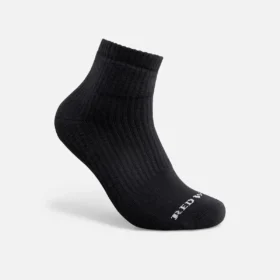 Everyday Work Medium Weight Quarter Crew Unisex Cotton Blend Quarter Crew Sock in Black