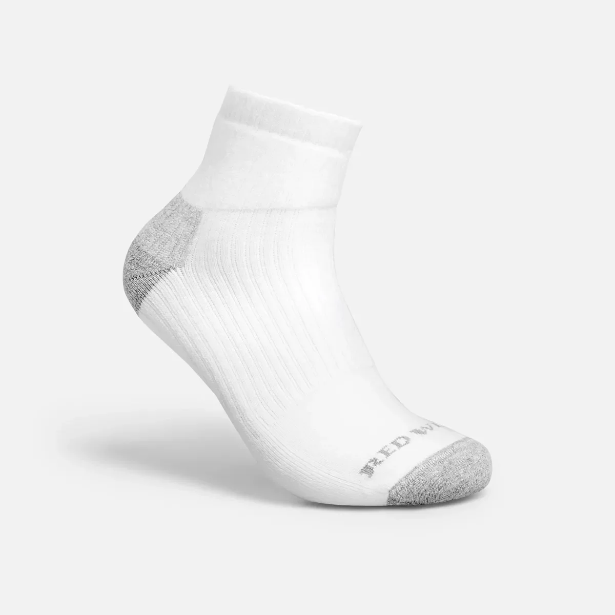 Everyday Work Medium Weight Quarter Crew Unisex Cotton Blend Quarter Crew Sock in White