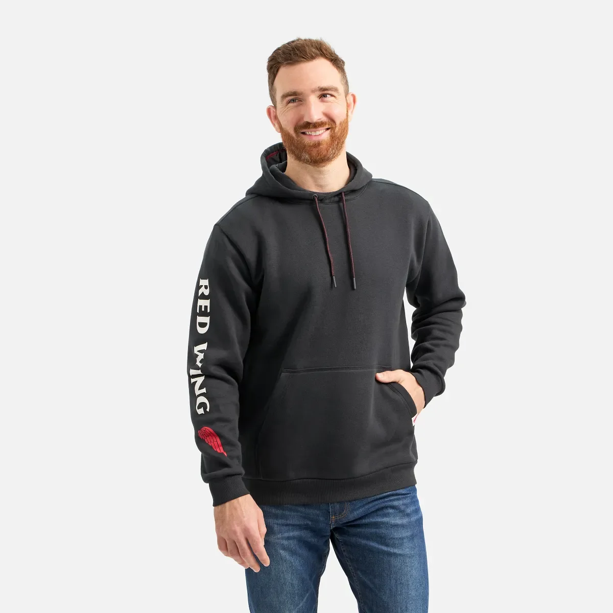 Hoodie with Sleeve Print Men's Hoodie in Black