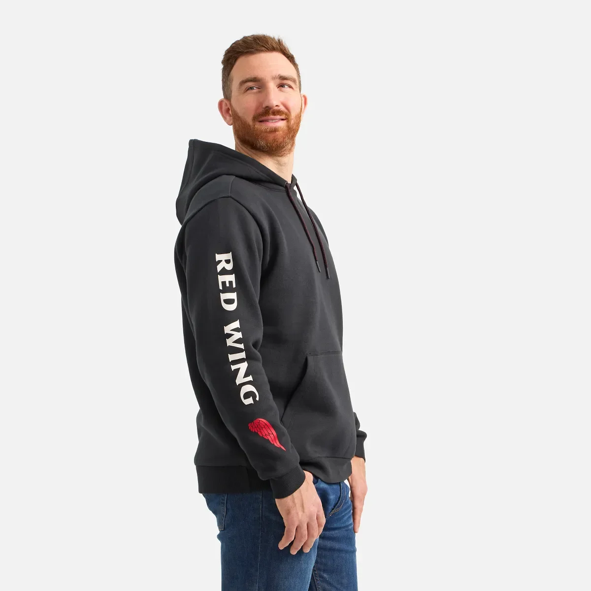 Hoodie with Sleeve Print Men's Hoodie in Black