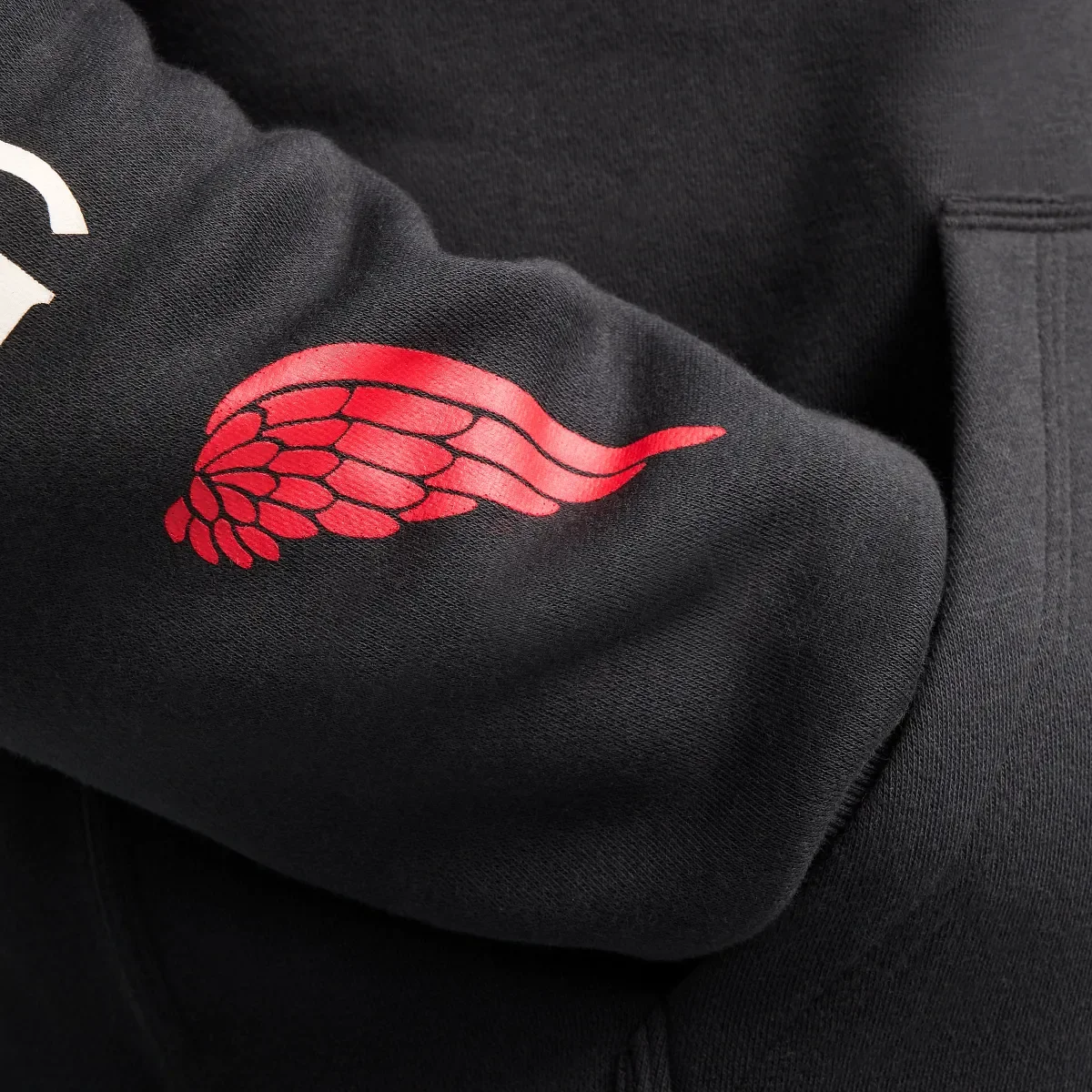 Hoodie with Sleeve Print Men's Hoodie in Black