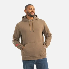 Hoodie with Sleeve Print Men’s Hoodie in Brown
