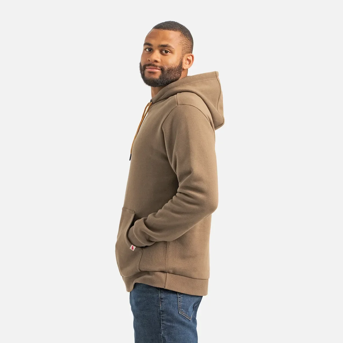 Hoodie with Sleeve Print Men's Hoodie in Brown