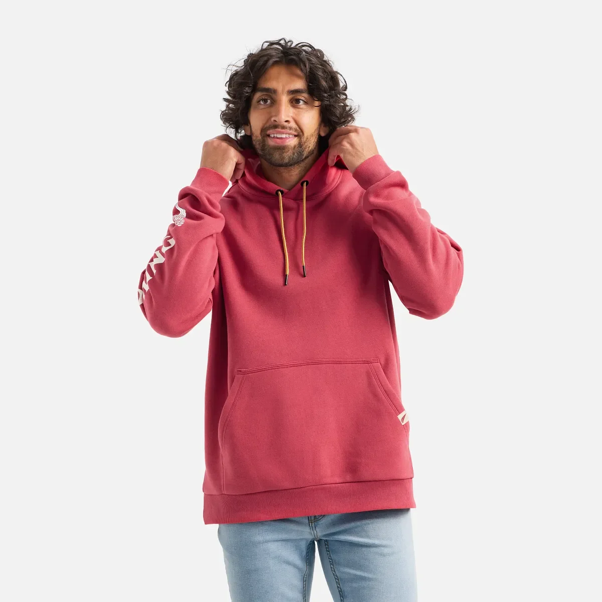 Hoodie with Sleeve Print Men's Hoodie in Red