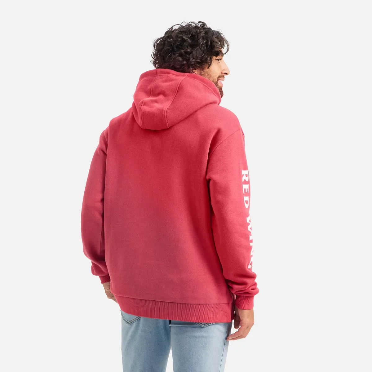 Hoodie with Sleeve Print Men's Hoodie in Red