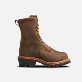 LoggerMax Men's 9-inch Waterproof, Safety Toe Logger Boot