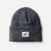 Logo Knit Beanie Hat Unisex Knit Watch Hat in Dark Gray Heather