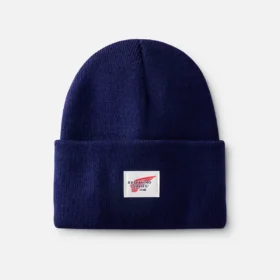 Logo Knit Beanie Hat Unisex Knit Watch Hat in Navy