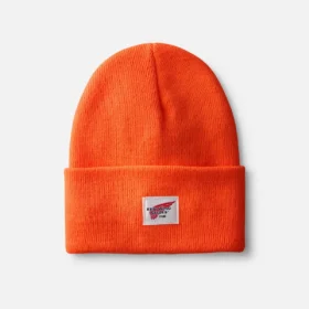 Logo Knit Beanie Hat Unisex Knit Watch Hat in Orange
