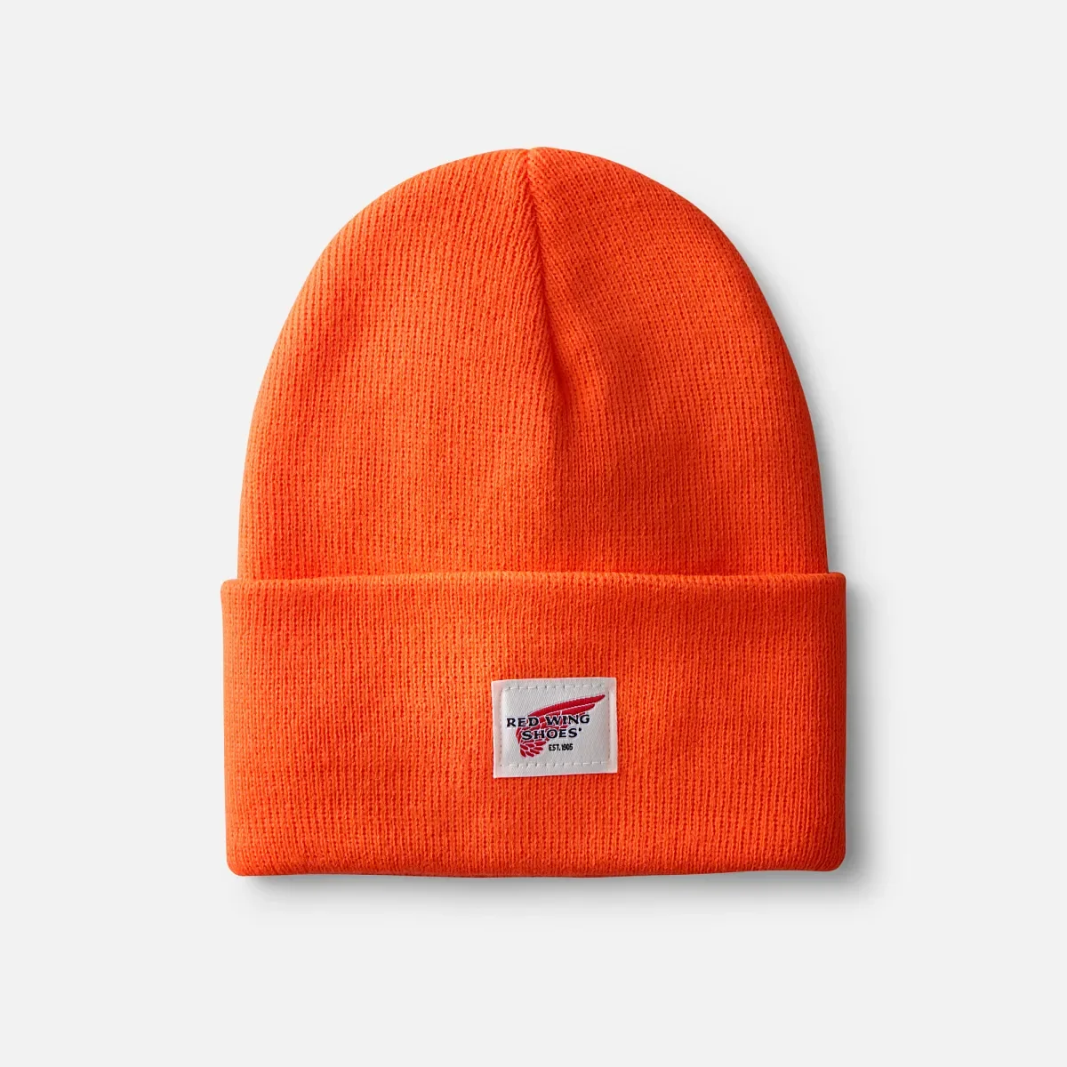 Logo Knit Beanie Hat Unisex Knit Watch Hat in Orange