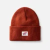 Logo Knit Beanie Hat Unisex Knit Watch Hat in Rust