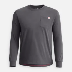 Long Sleeve Pocket T-Shirt with Sleeve Print Men's Long Sleeve T-Shirt in Asphalt