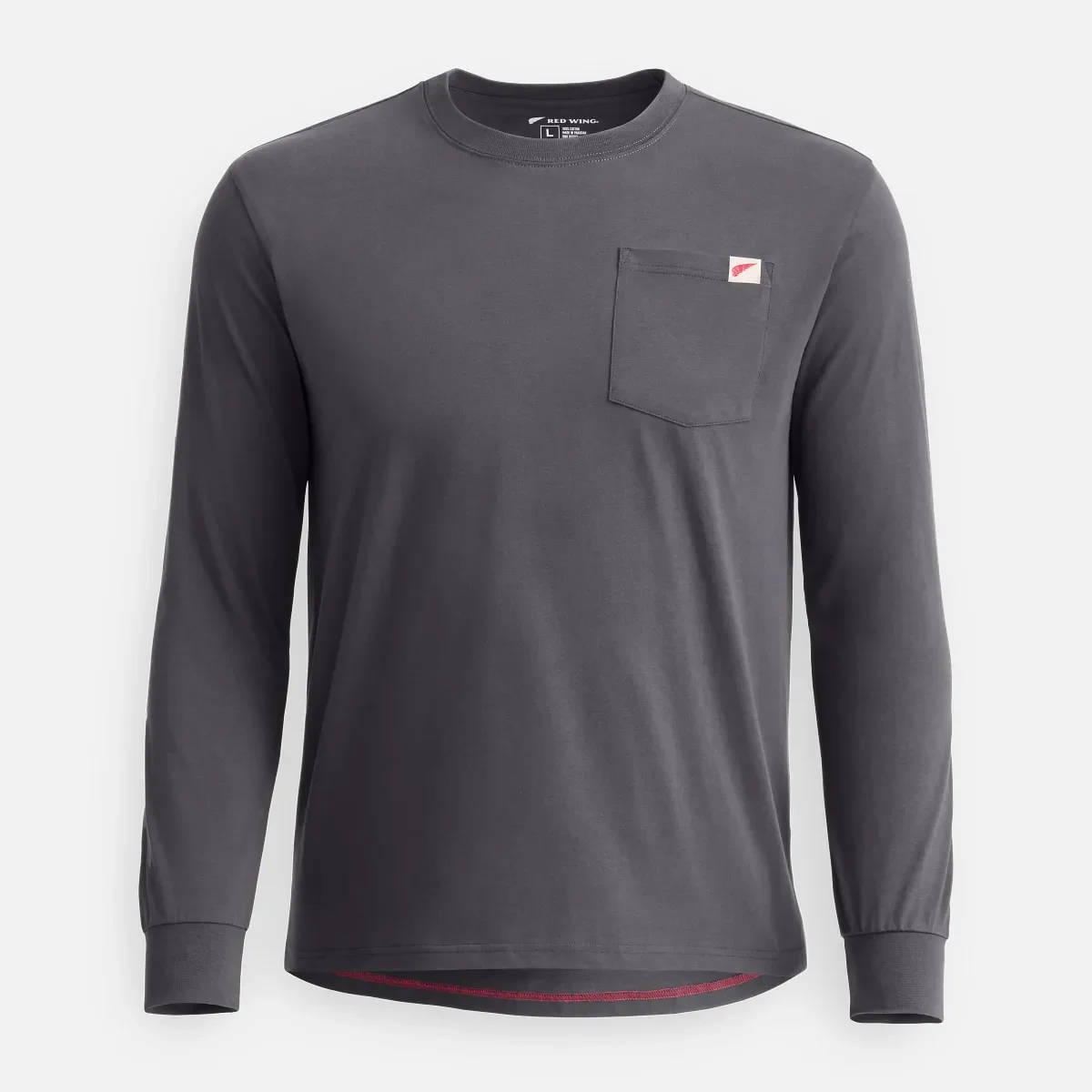 Long Sleeve Pocket T-Shirt with Sleeve Print Men's Long Sleeve T-Shirt in Asphalt