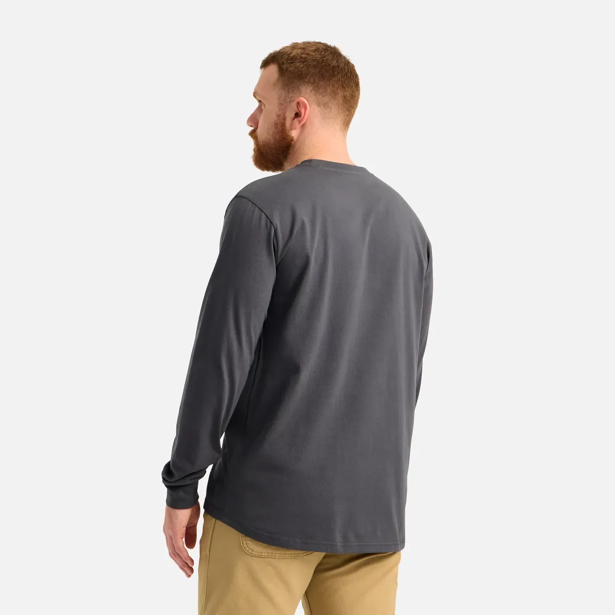 Long Sleeve Pocket T-Shirt with Sleeve Print Men's Long Sleeve T-Shirt in Asphalt