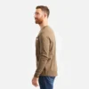 Long Sleeve Pocket T-Shirt with Sleeve Print Men's Long Sleeve T-Shirt in Brown