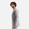 Long Sleeve Pocket T-Shirt with Sleeve Print Men's Long Sleeve T-Shirt in Heather Gray