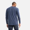 Long Sleeve Pocket T-Shirt with Sleeve Print Men's Long Sleeve T-Shirt in Navy