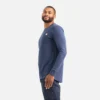 Long Sleeve Pocket T-Shirt with Sleeve Print Men's Long Sleeve T-Shirt in Navy