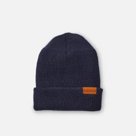 Merino Wool Knit Beanie Hat Unisex Merino Wool Knit Hat in Navy