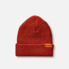 Merino Wool Knit Beanie Hat Unisex Merino Wool Knit Hat in Rust