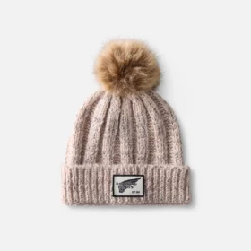 Pom Beanie Hat Women's Knit Pom Beanie Hat in Cream