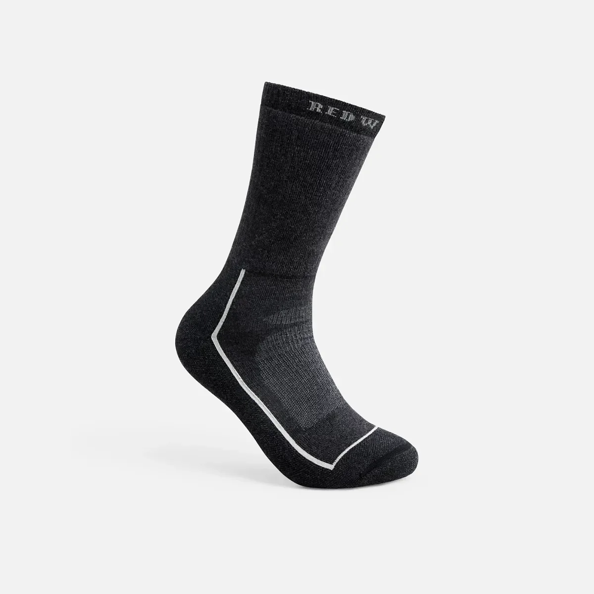Premium Safety Medium Weight Crew Unisex Merino Wool Blend Crew Sock in Black