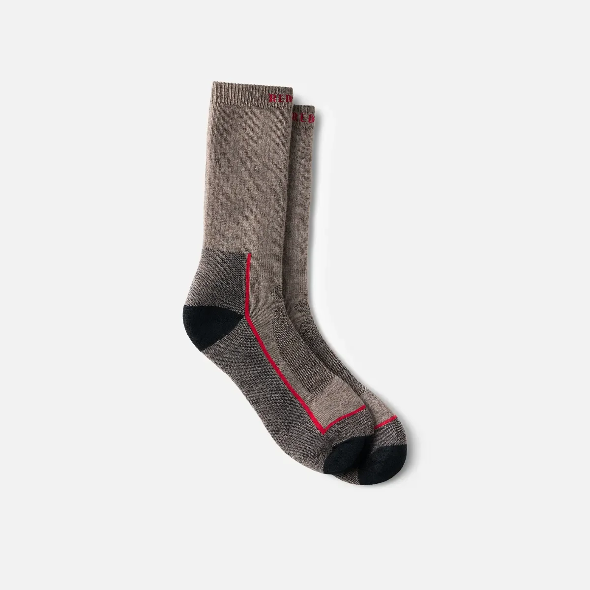 Premium Safety Medium Weight Crew Unisex Merino Wool Blend Crew Sock in Brown