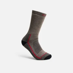Premium Safety Medium Weight Crew Unisex Merino Wool Blend Crew Sock in Brown