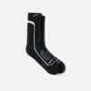 Premium Safety Women's Light Weight 3/4 Crew Women's Merino Wool Blend 3/4 Crew sock in Black & Gray