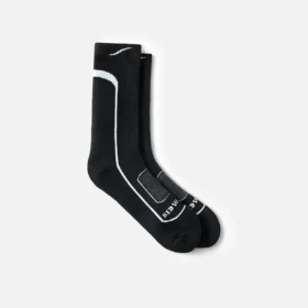 Premium Safety Women's Light Weight 3/4 Crew Women's Merino Wool Blend 3/4 Crew sock in Black & Gray