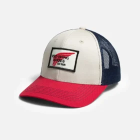 Pro Trucker Cap Unisex Ball Cap in Stone/Red/Navy