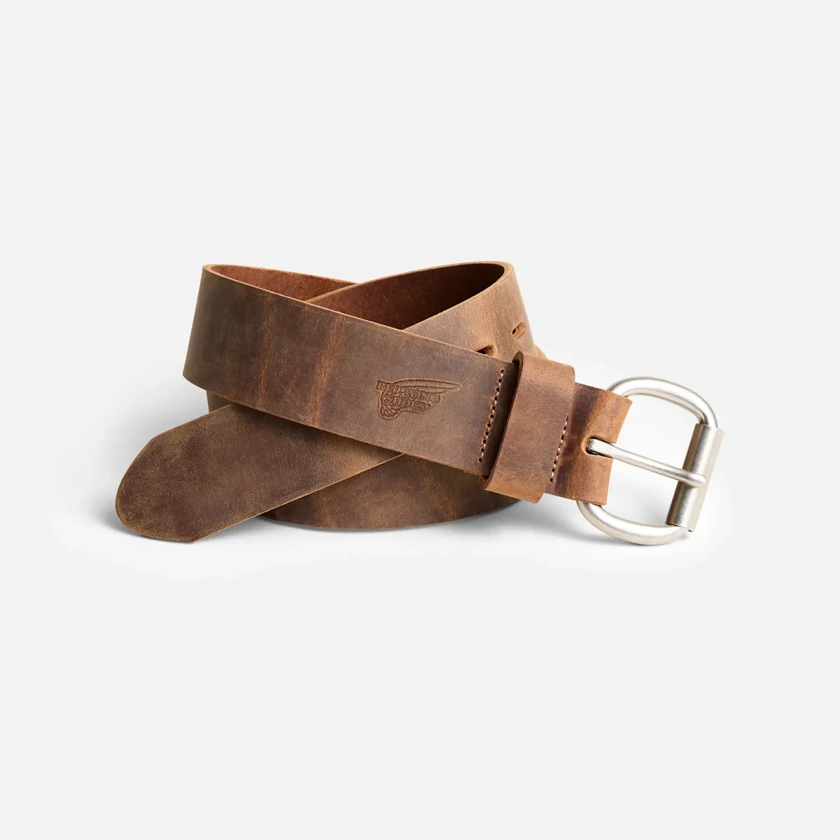 Roller Bar Leather Belt Red Wing Leather Belt with Roller Bar in Brown