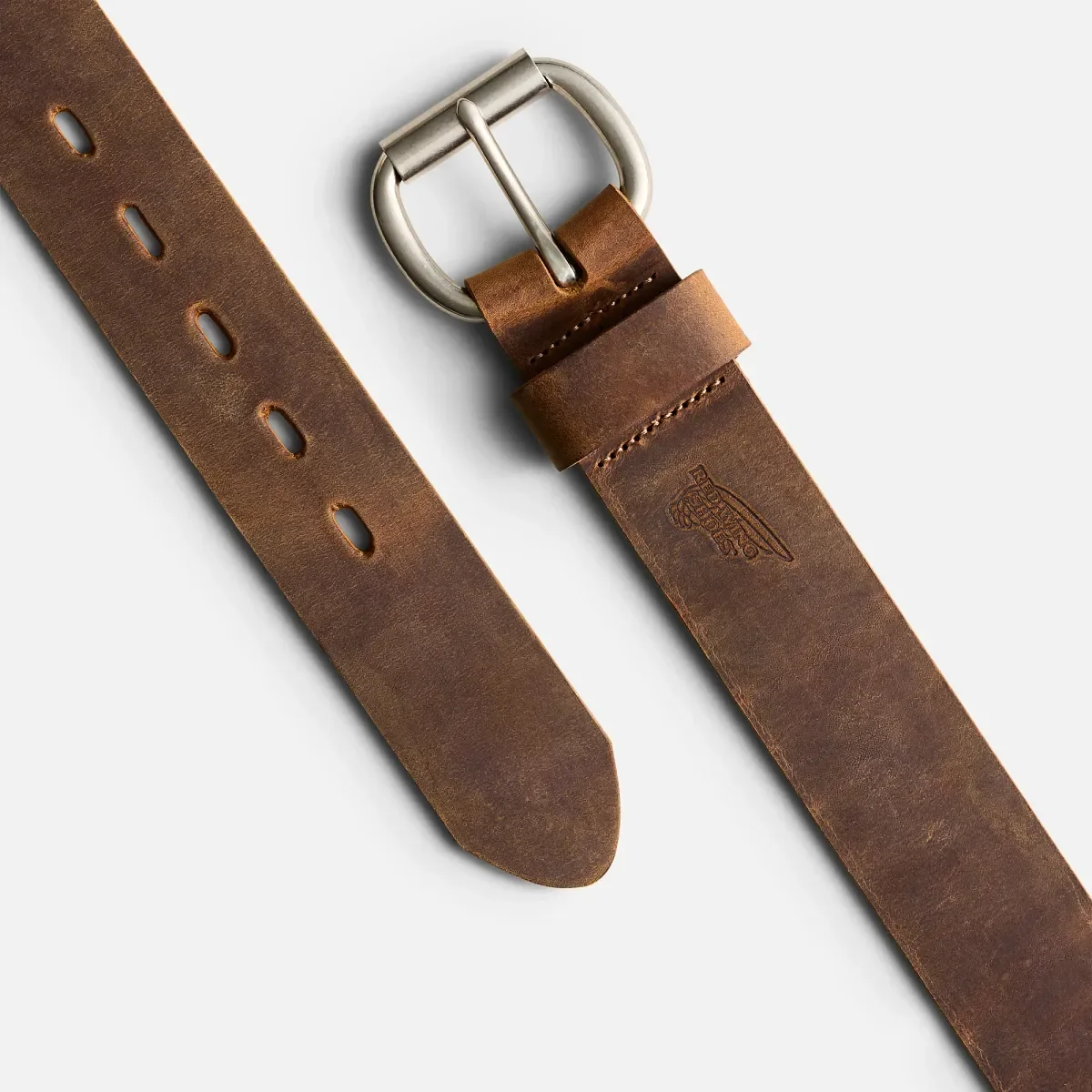 Roller Bar Leather Belt Red Wing Leather Belt with Roller Bar in Brown
