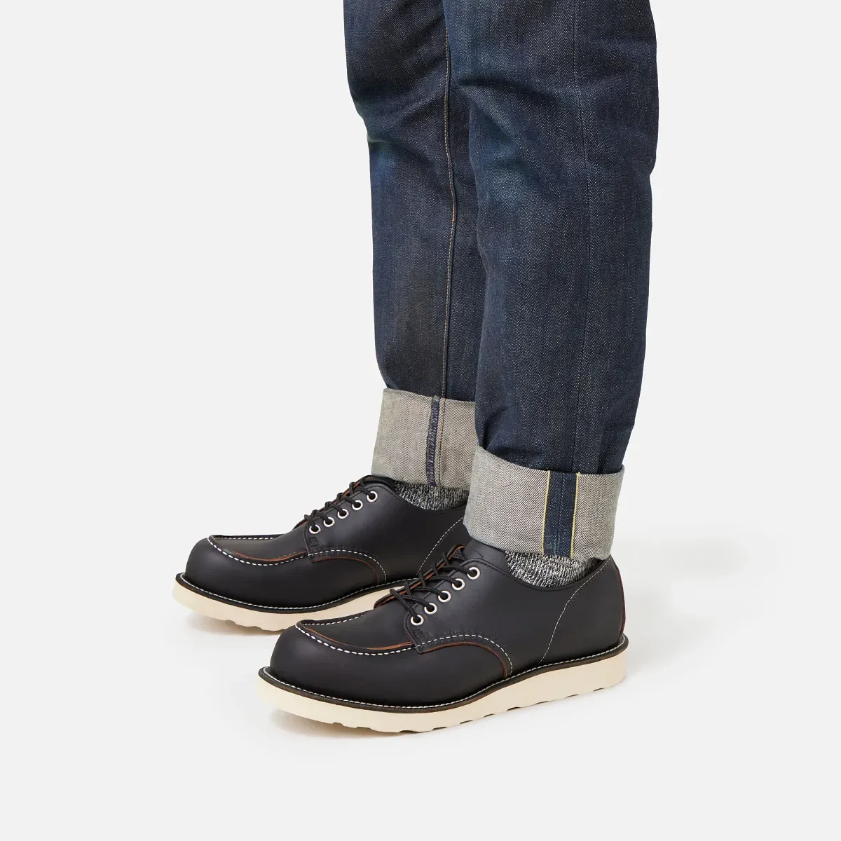 Shop Moc Oxford Men's Oxford in Black Prairie Leather
