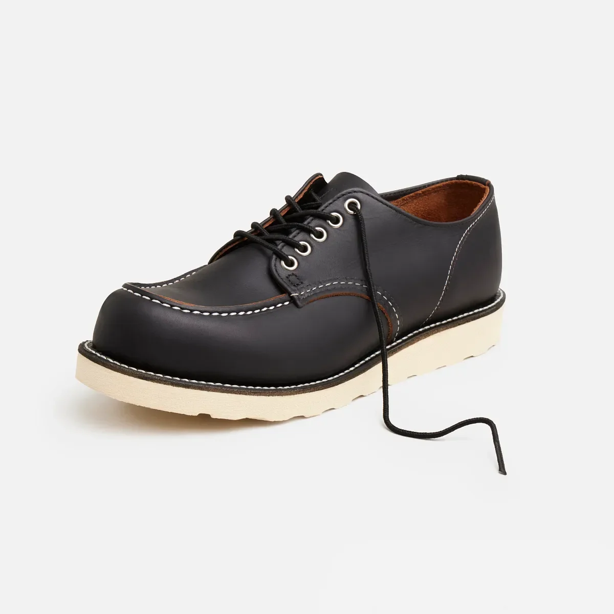 Shop Moc Oxford Men's Oxford in Black Prairie Leather