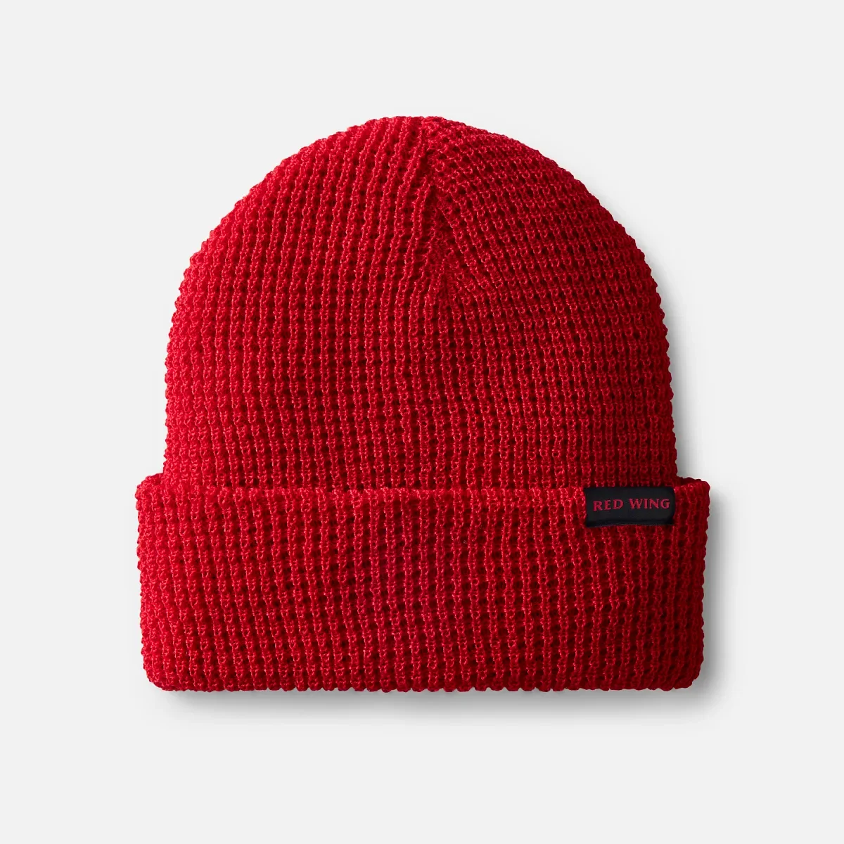 Waffle Knit Beanie Unisex Waffle Knit Hat in Red
