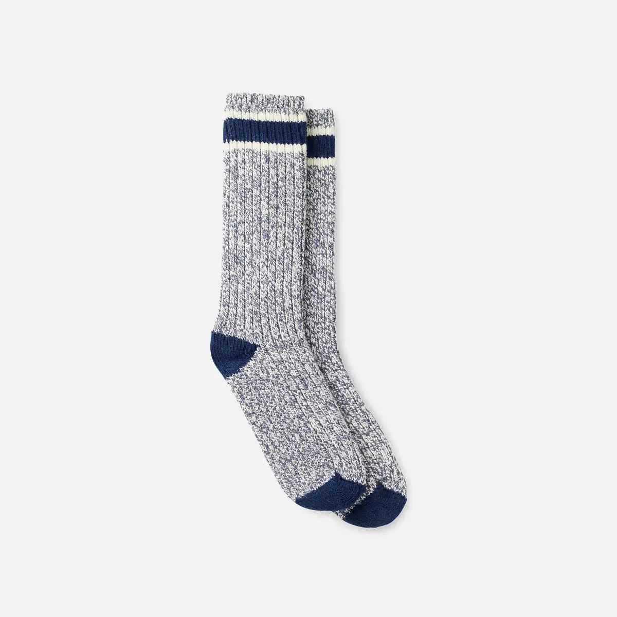 Wool Blend Ragg Crew Unisex Wool Blend Ragg Crew Socks in Slate/Navy Wool Blend